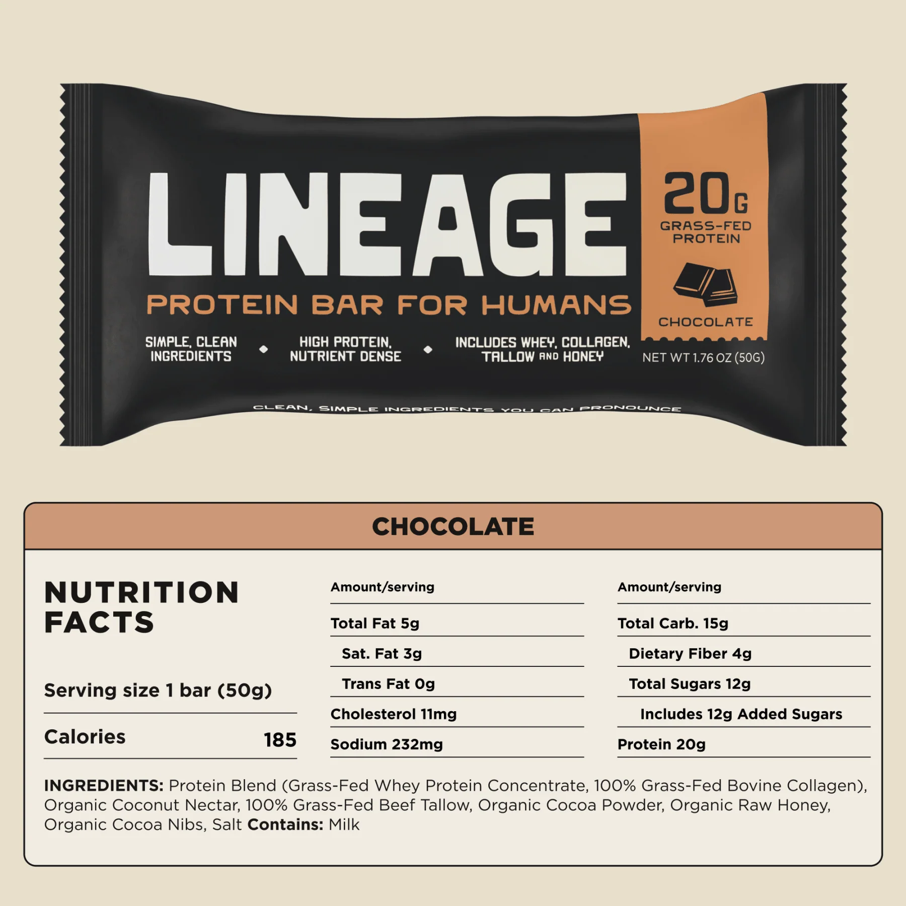The Lineage Protein Bar (Chocolate) - Image 8