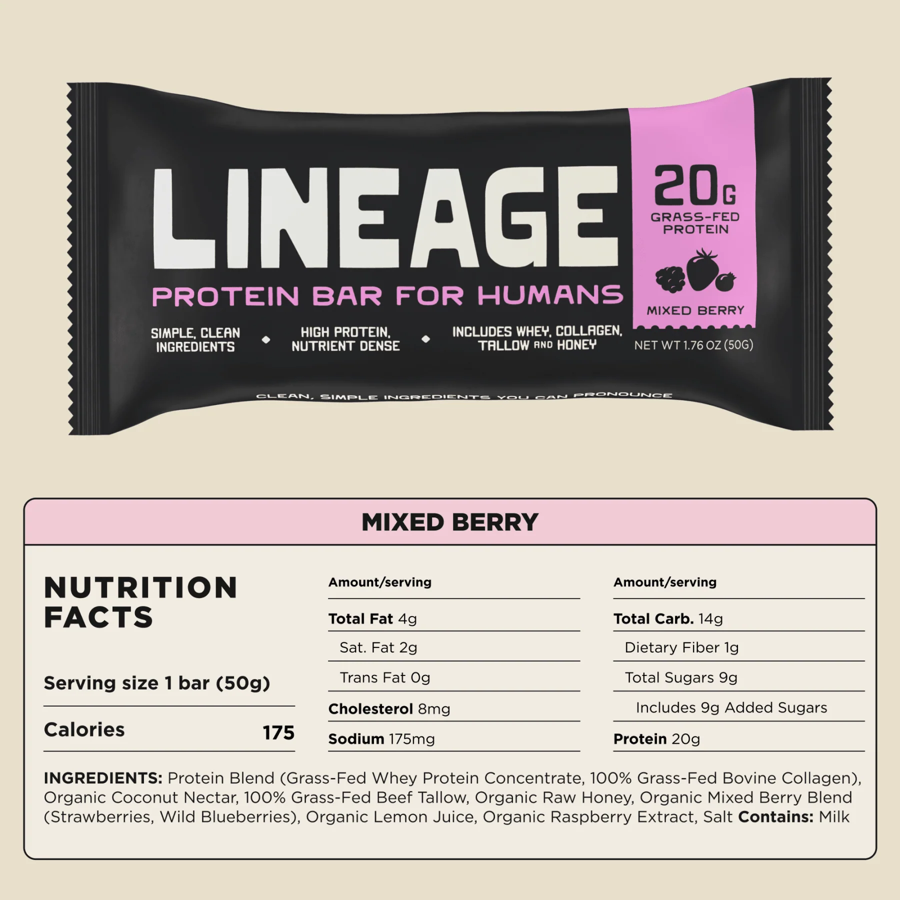 The Lineage Protein Bar (Mixed Berry) - Image 8